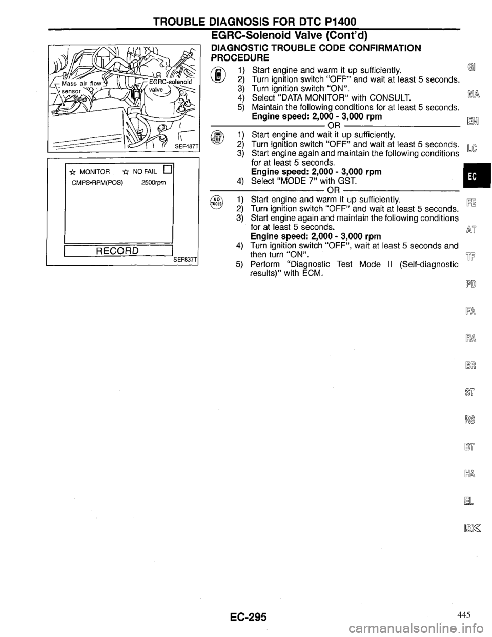 INFINITI QX4 1997  Factory Service Manual 445 