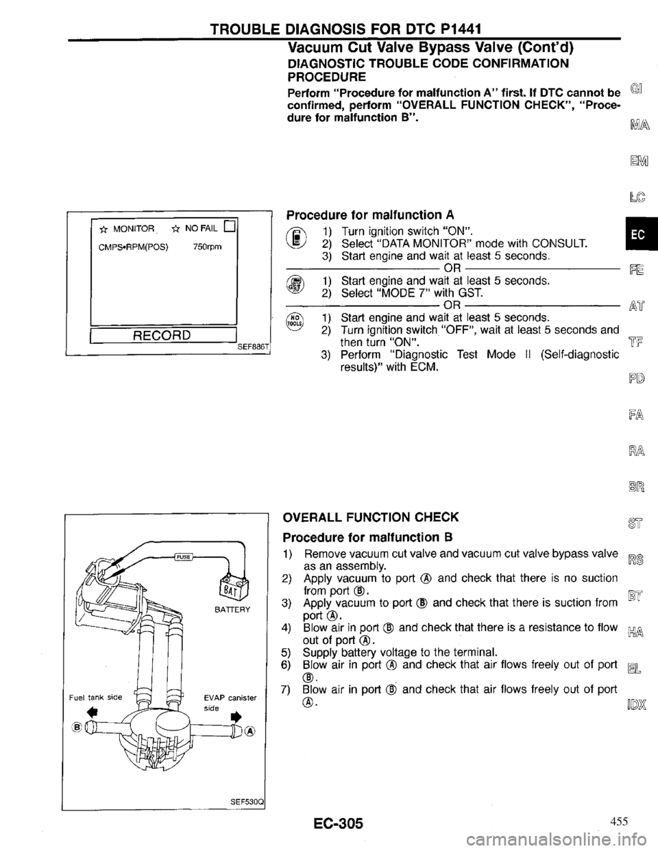 INFINITI QX4 1997 Factory Service Manual 455 INFINITI QX4 1997 Factory Service Manual 455