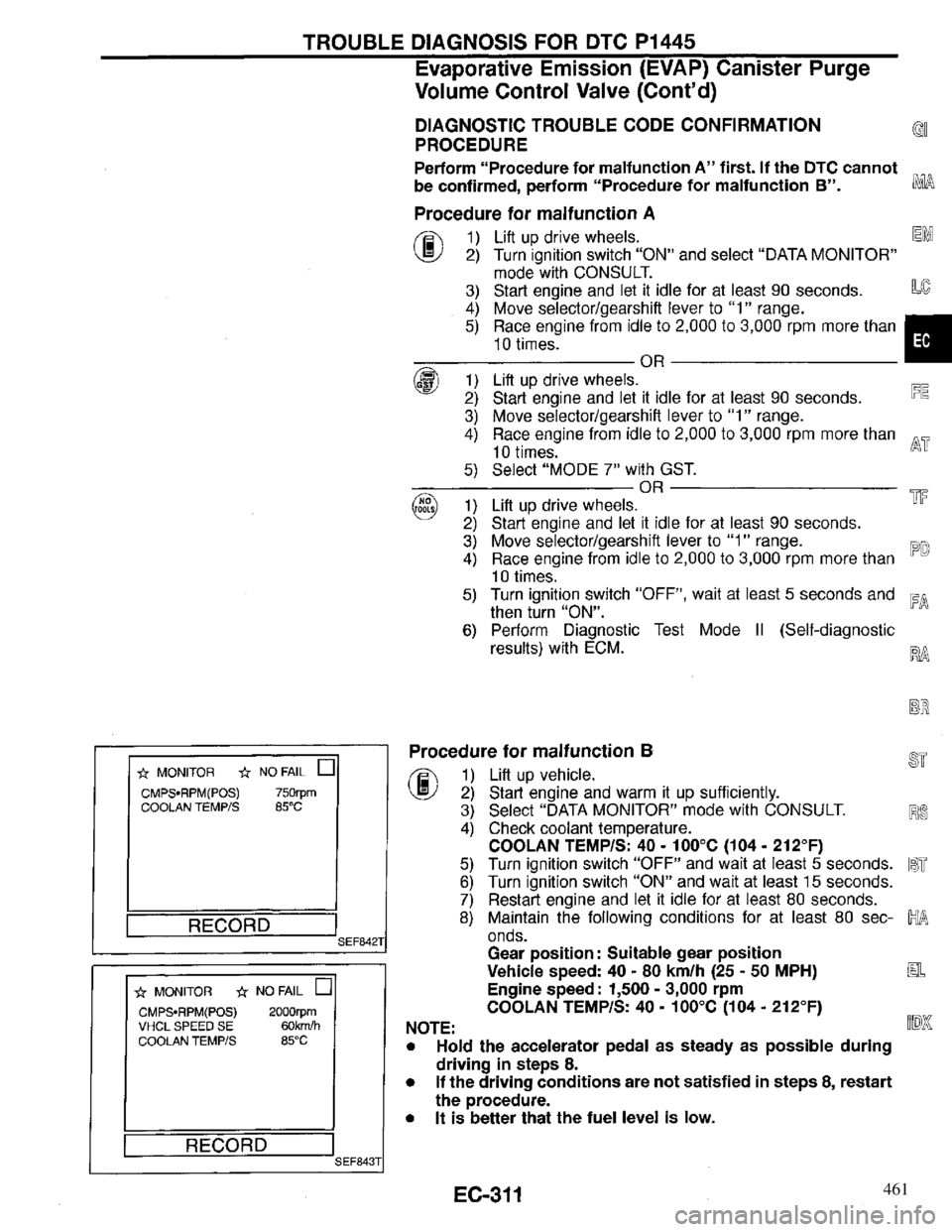 INFINITI QX4 1997 Factory Service Manual 461 INFINITI QX4 1997 Factory Service Manual 461