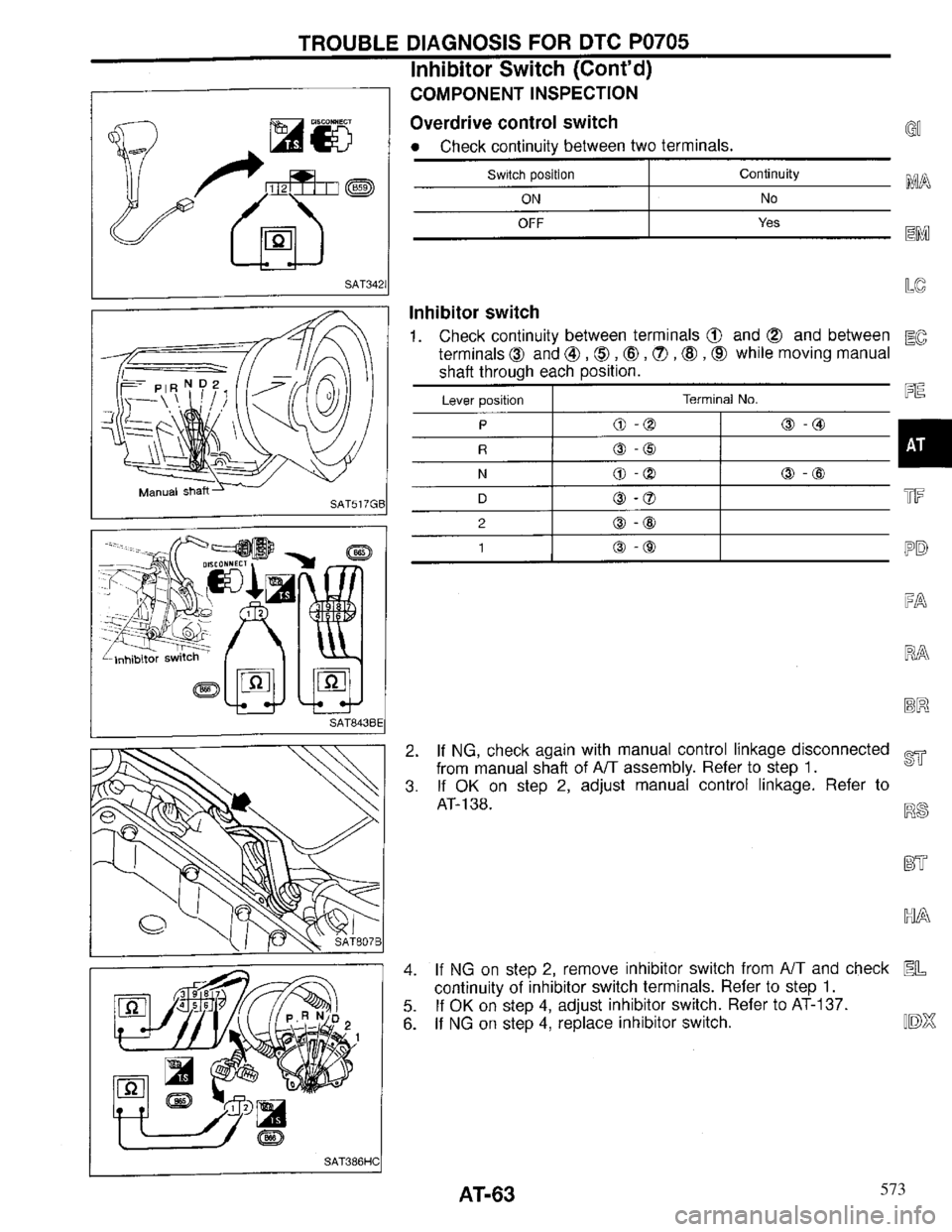 INFINITI QX4 1997 Factory Repair Manual 573 INFINITI QX4 1997 Factory Repair Manual 573