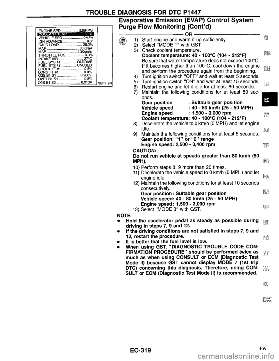 INFINITI QX4 1997 Factory Service Manual 469 INFINITI QX4 1997 Factory Service Manual 469