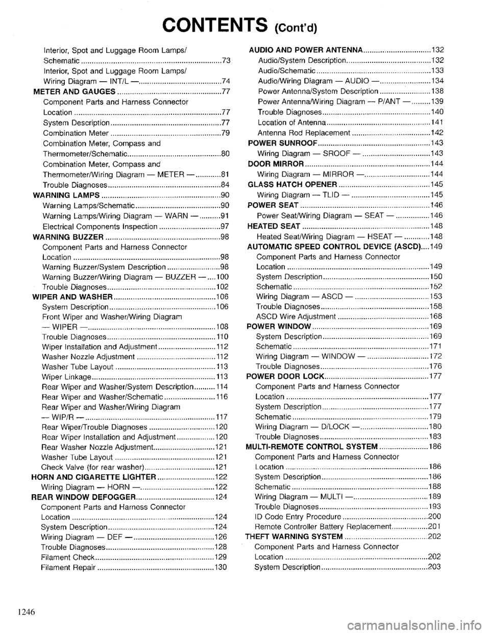 INFINITI QX4 1997 Factory Service Manual 1246 INFINITI QX4 1997 Factory Service Manual 1246