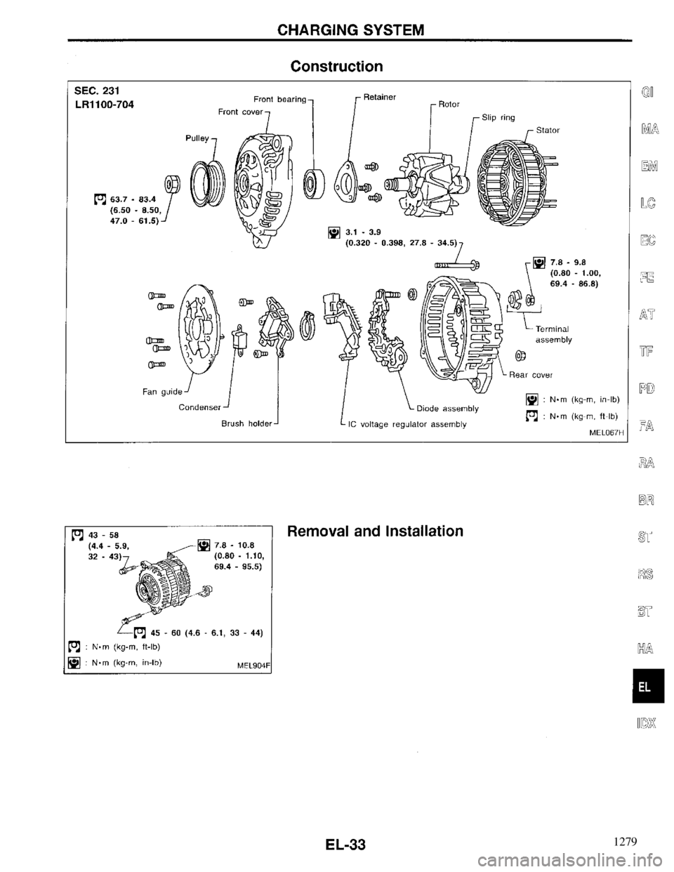 INFINITI QX4 1997  Factory Service Manual 1279 