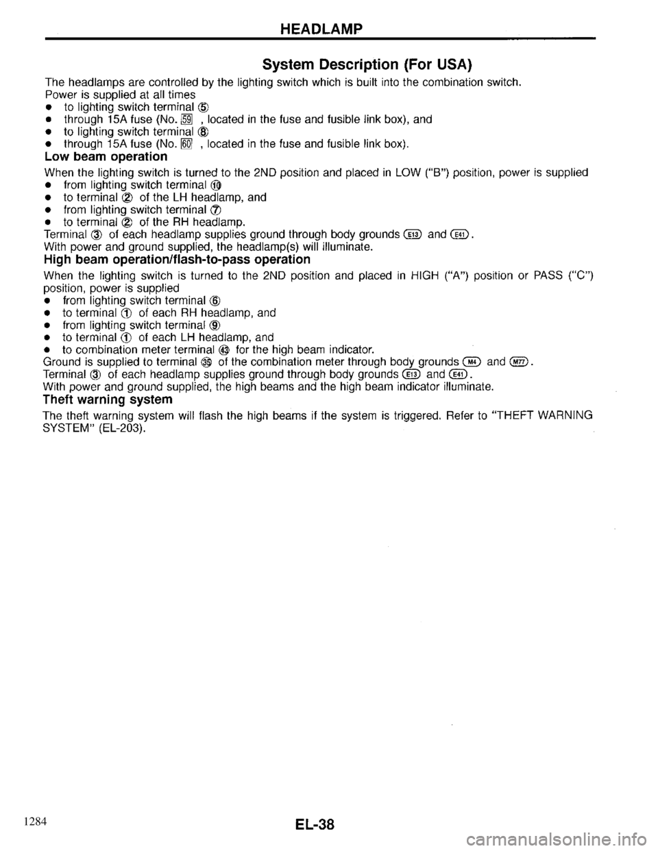 INFINITI QX4 1997  Factory Service Manual 1284 