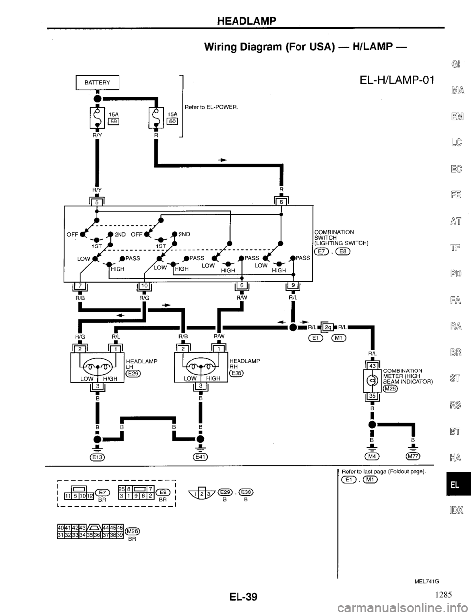 INFINITI QX4 1997  Factory Service Manual 1285 
