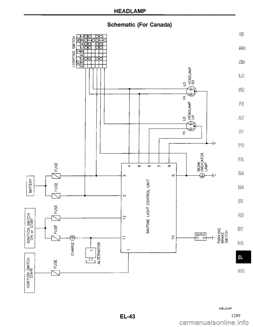 INFINITI QX4 1997  Factory Service Manual 1289 