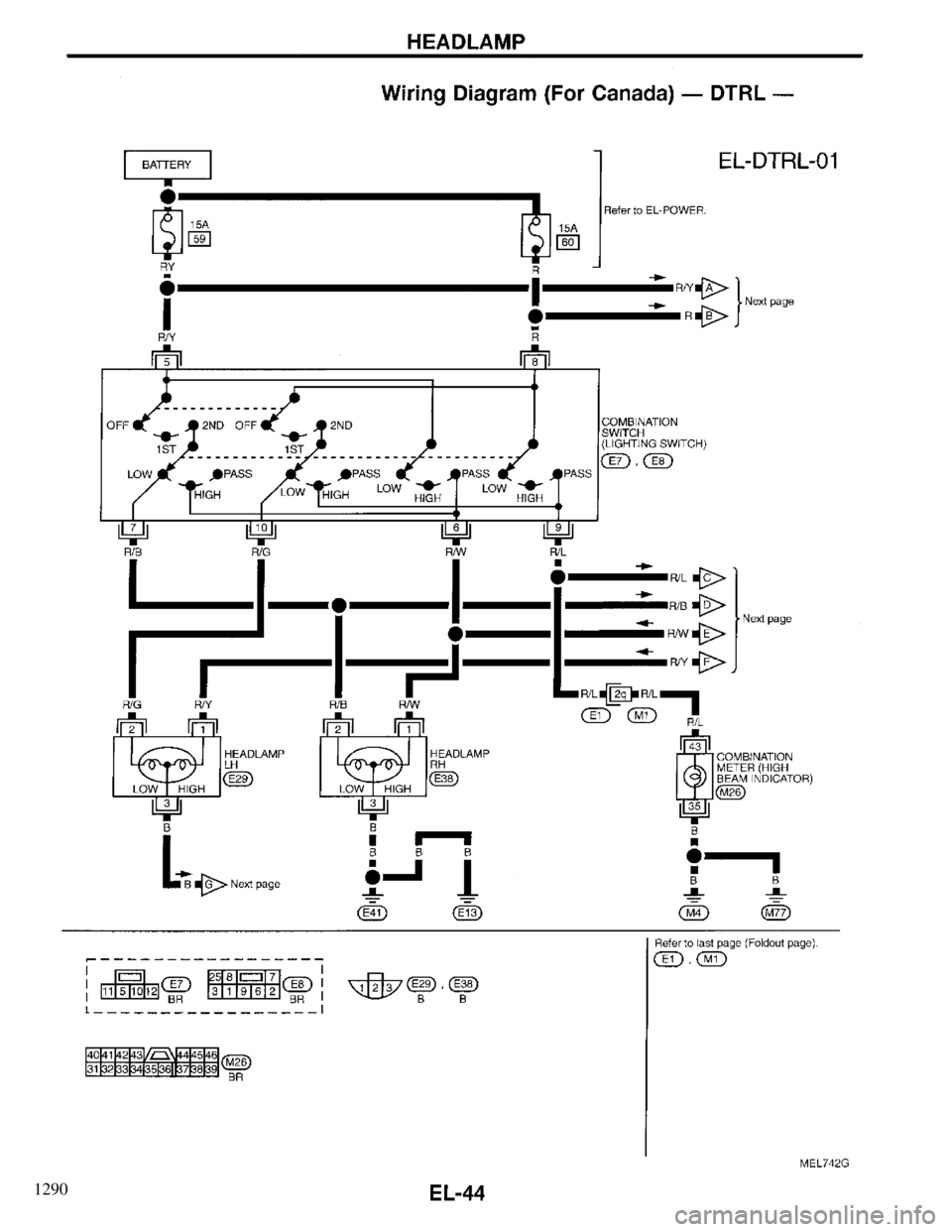 INFINITI QX4 1997  Factory Service Manual 1290 