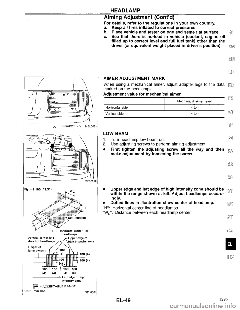 INFINITI QX4 1997  Factory Service Manual 1295 