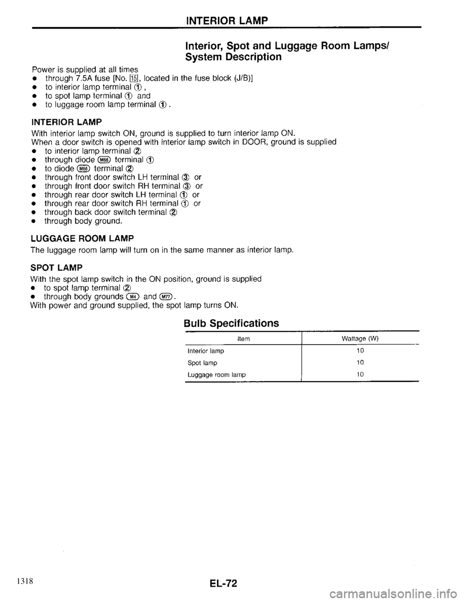INFINITI QX4 1997 Factory Service Manual 1318 INFINITI QX4 1997 Factory Service Manual 1318