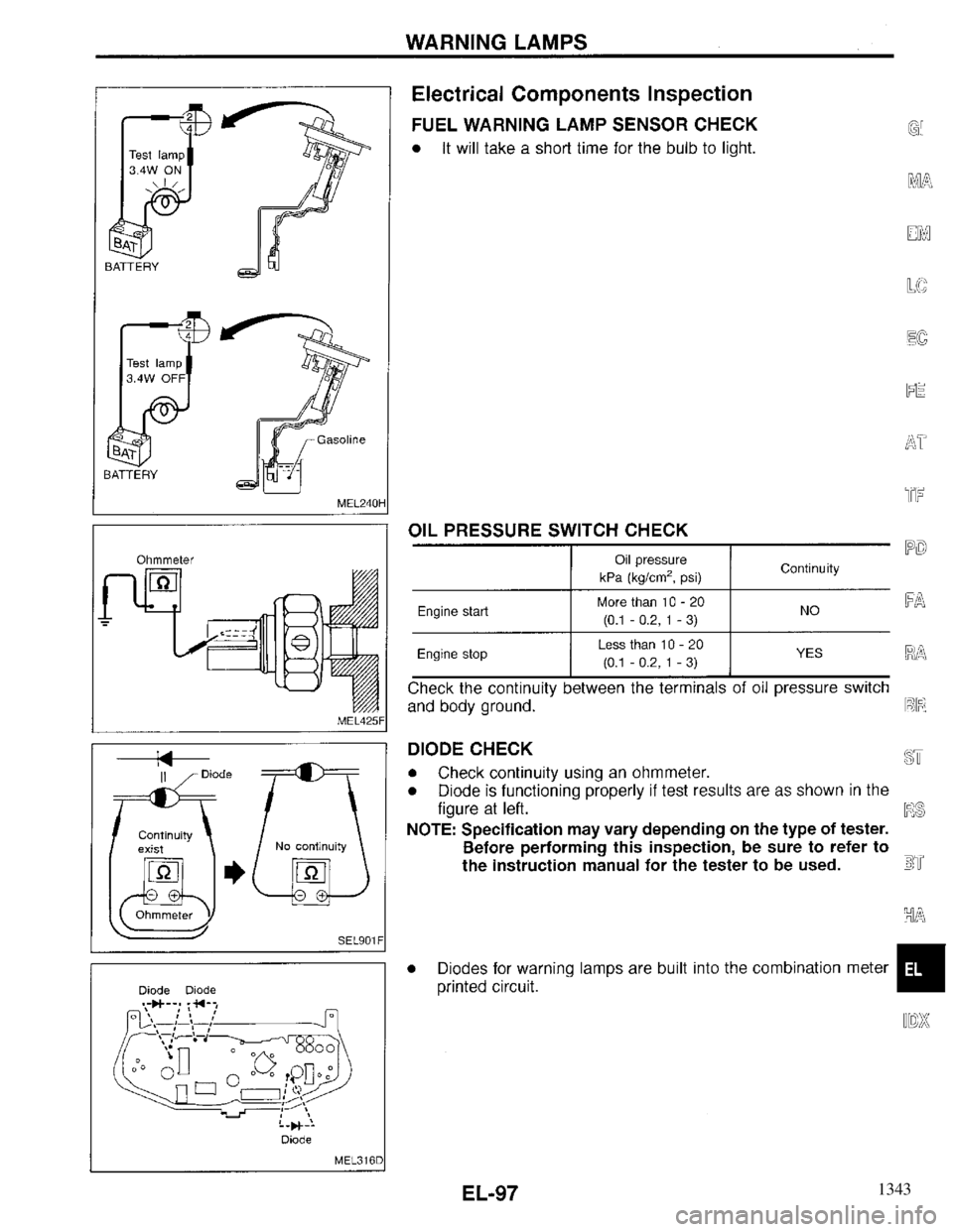 INFINITI QX4 1997  Factory Service Manual 1343 