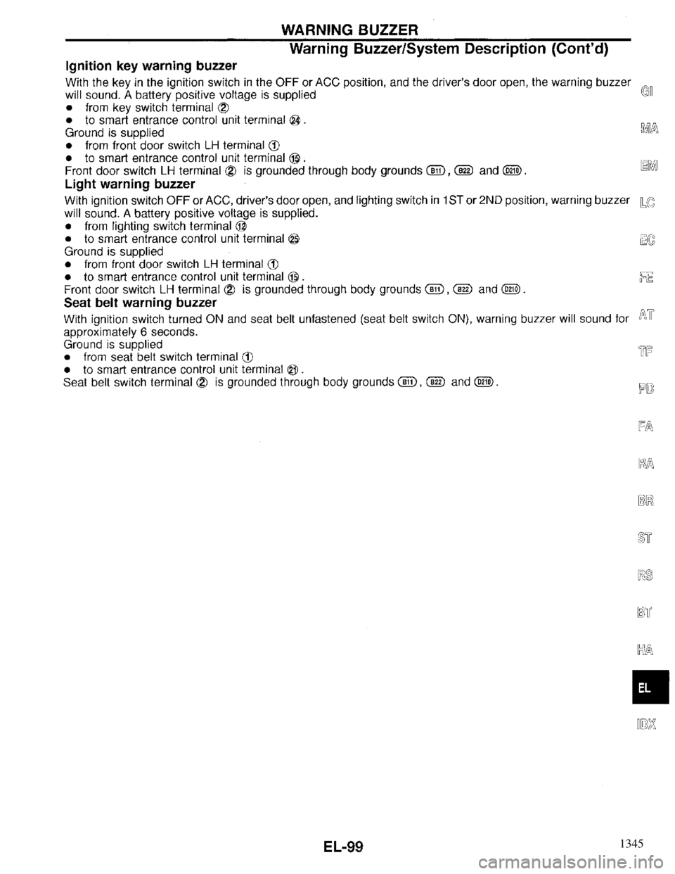 INFINITI QX4 1997  Factory Service Manual 1345 