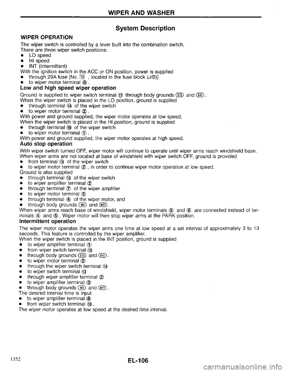 INFINITI QX4 1997  Factory Service Manual 1352 