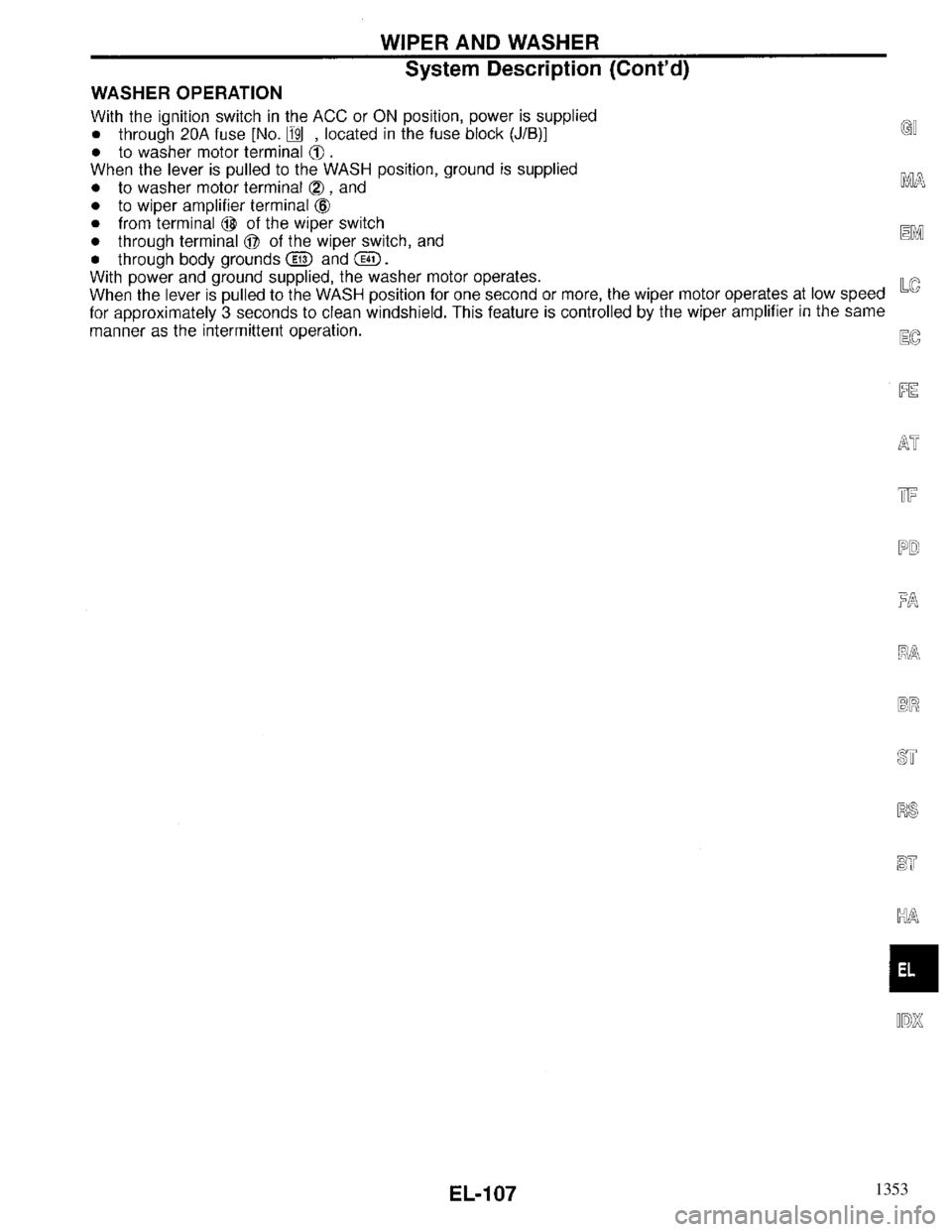 INFINITI QX4 1997  Factory Service Manual 1353 