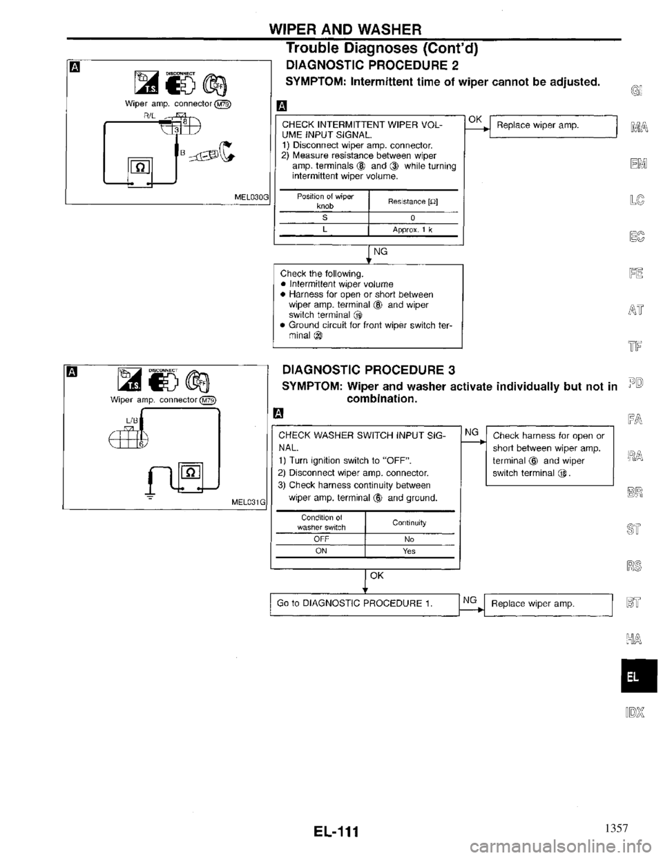INFINITI QX4 1997  Factory Service Manual 1357 