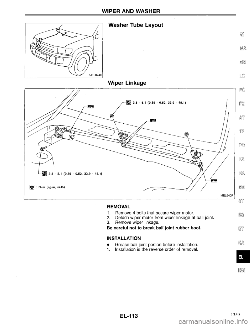 INFINITI QX4 1997  Factory Service Manual 1359 