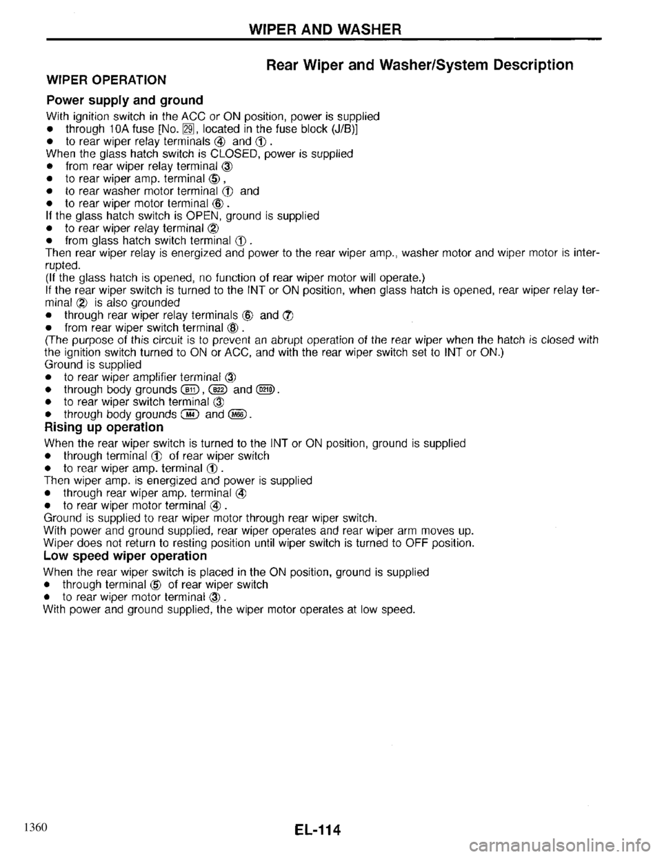 INFINITI QX4 1997  Factory Service Manual 1360 