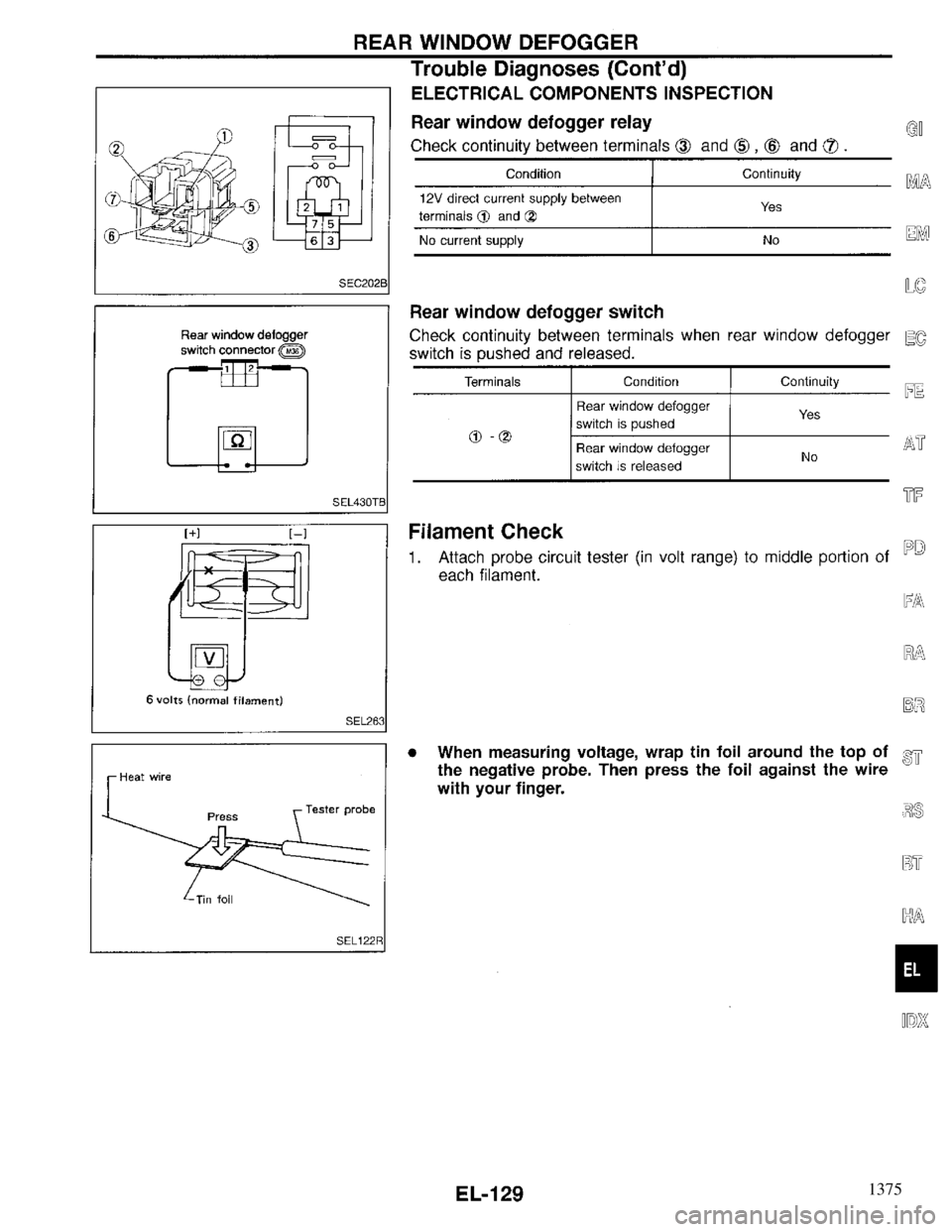 INFINITI QX4 1997 Factory Service Manual 1375 INFINITI QX4 1997 Factory Service Manual 1375