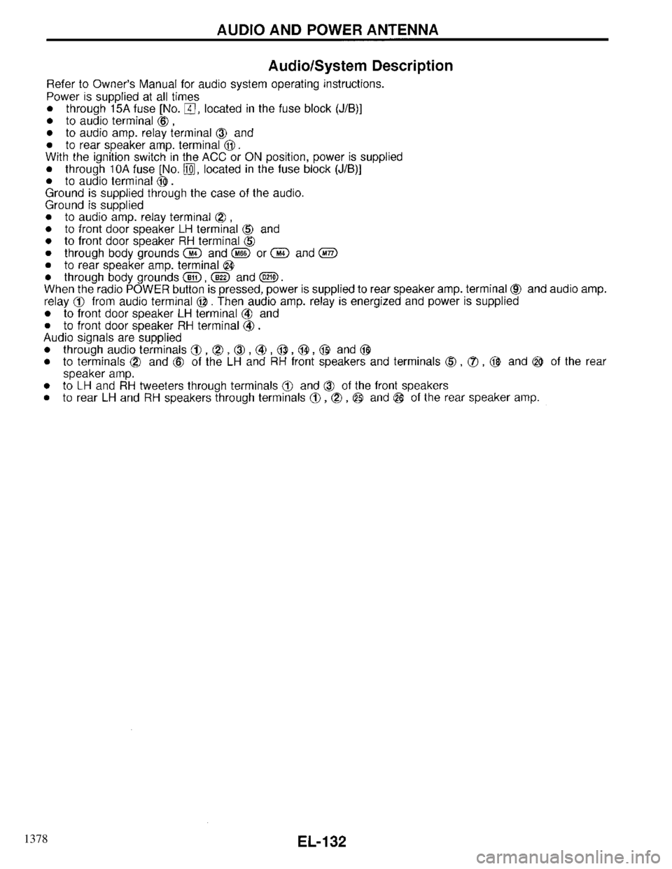 INFINITI QX4 1997 Factory Service Manual 1378 INFINITI QX4 1997 Factory Service Manual 1378