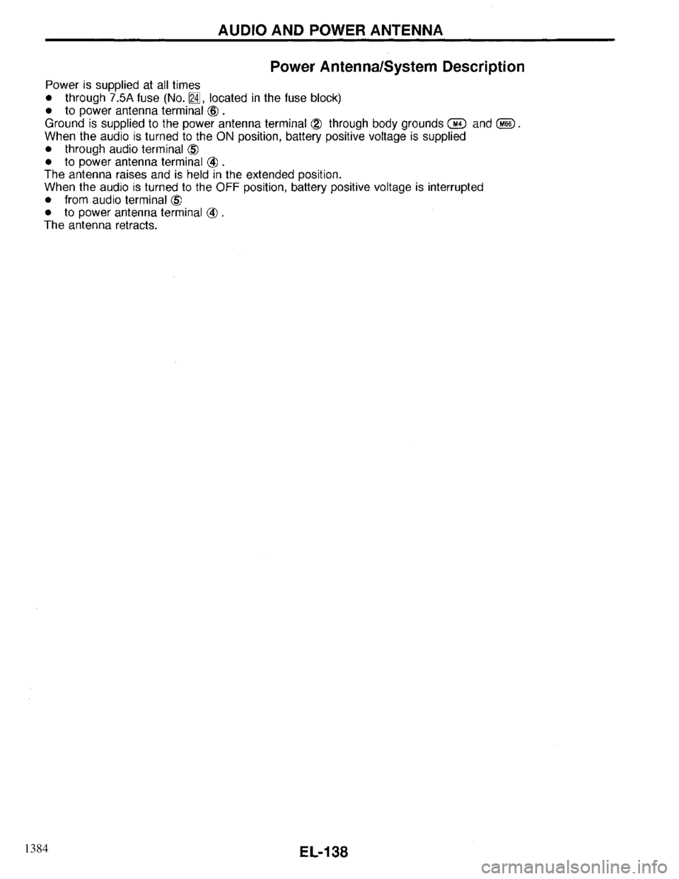 INFINITI QX4 1997 Factory Service Manual 1384 INFINITI QX4 1997 Factory Service Manual 1384
