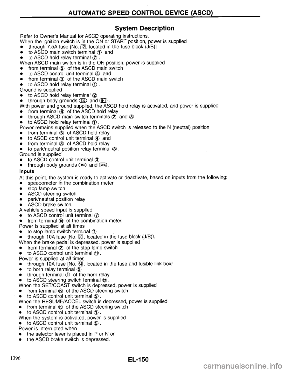 INFINITI QX4 1997 Factory Service Manual 1396 INFINITI QX4 1997 Factory Service Manual 1396