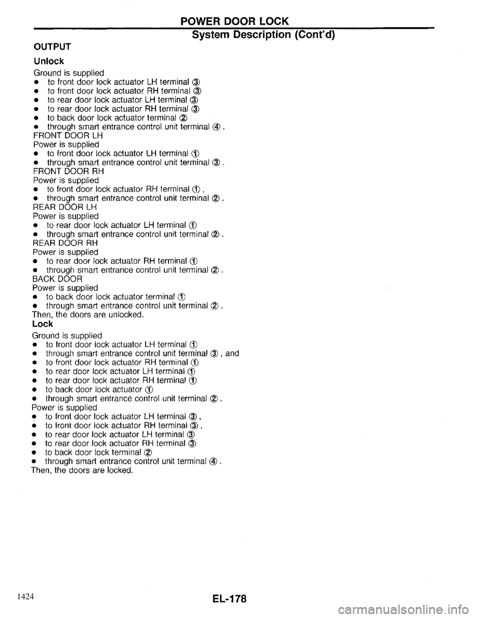 INFINITI QX4 1997 Factory Service Manual 1424 INFINITI QX4 1997 Factory Service Manual 1424