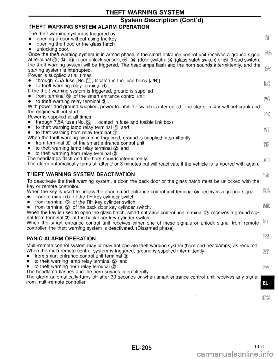 INFINITI QX4 1997 Factory Service Manual 1451 INFINITI QX4 1997 Factory Service Manual 1451