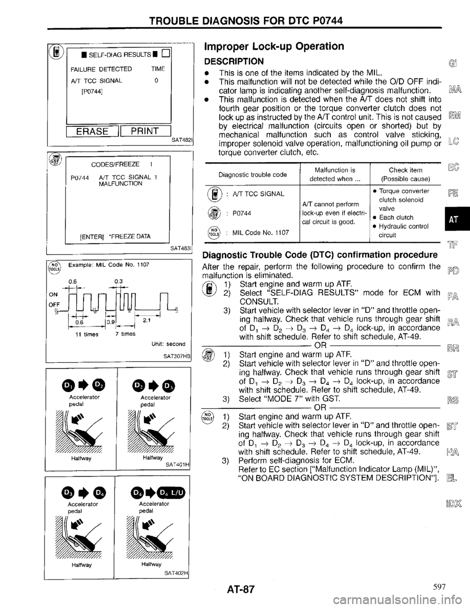 INFINITI QX4 1997 Factory Owners Manual 597 INFINITI QX4 1997 Factory Owners Manual 597