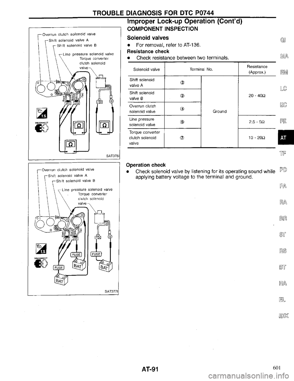 INFINITI QX4 1997 Factory Owners Manual 601 INFINITI QX4 1997 Factory Owners Manual 601