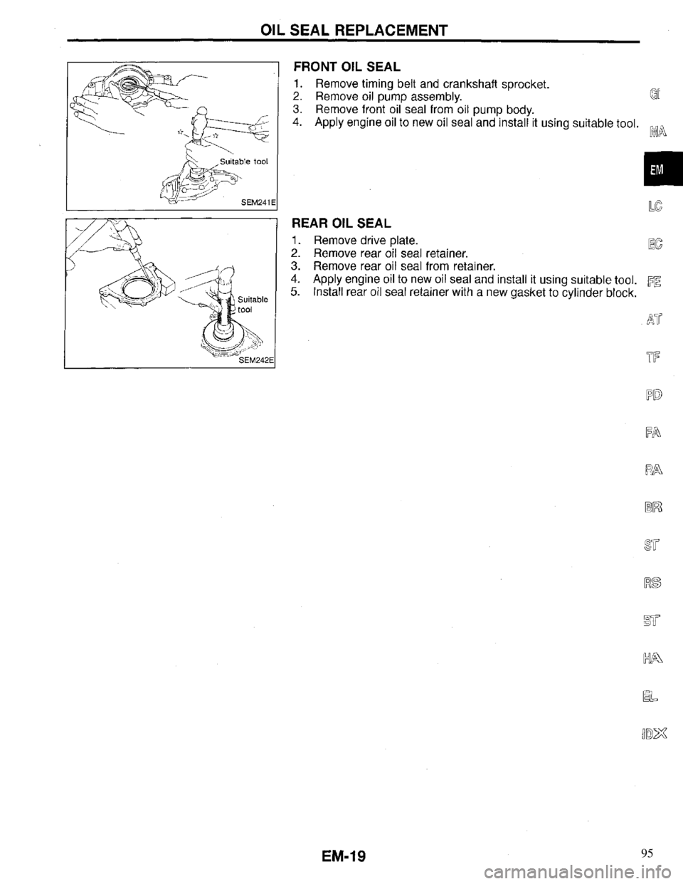 INFINITI QX4 1997  Factory Service Manual 95 