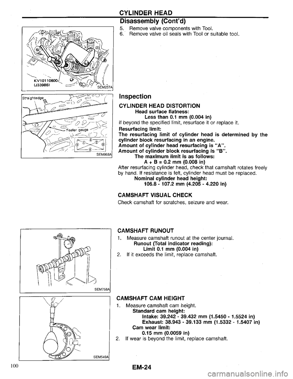 INFINITI QX4 1997  Factory Service Manual 100 
