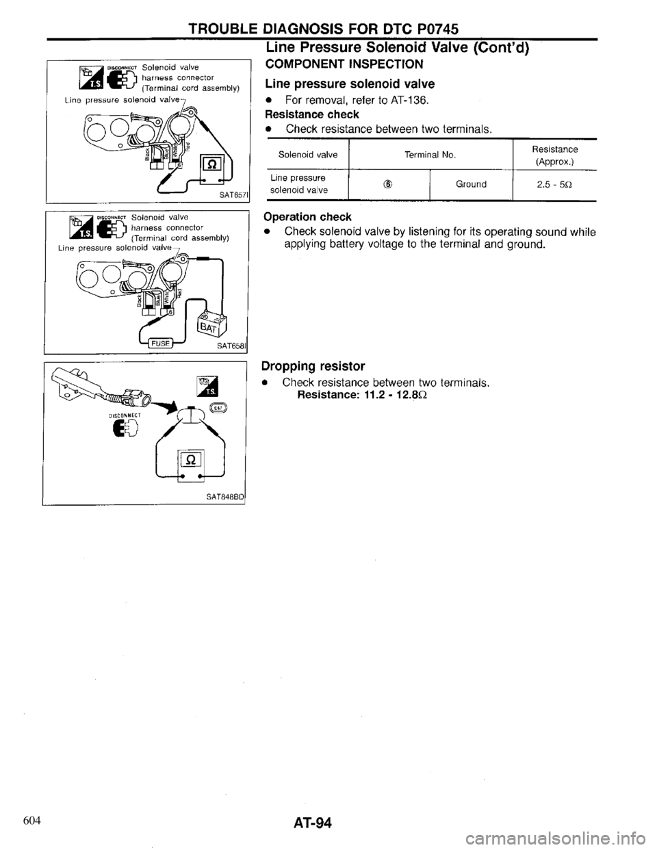 INFINITI QX4 1997 Factory Owners Manual 604 INFINITI QX4 1997 Factory Owners Manual 604