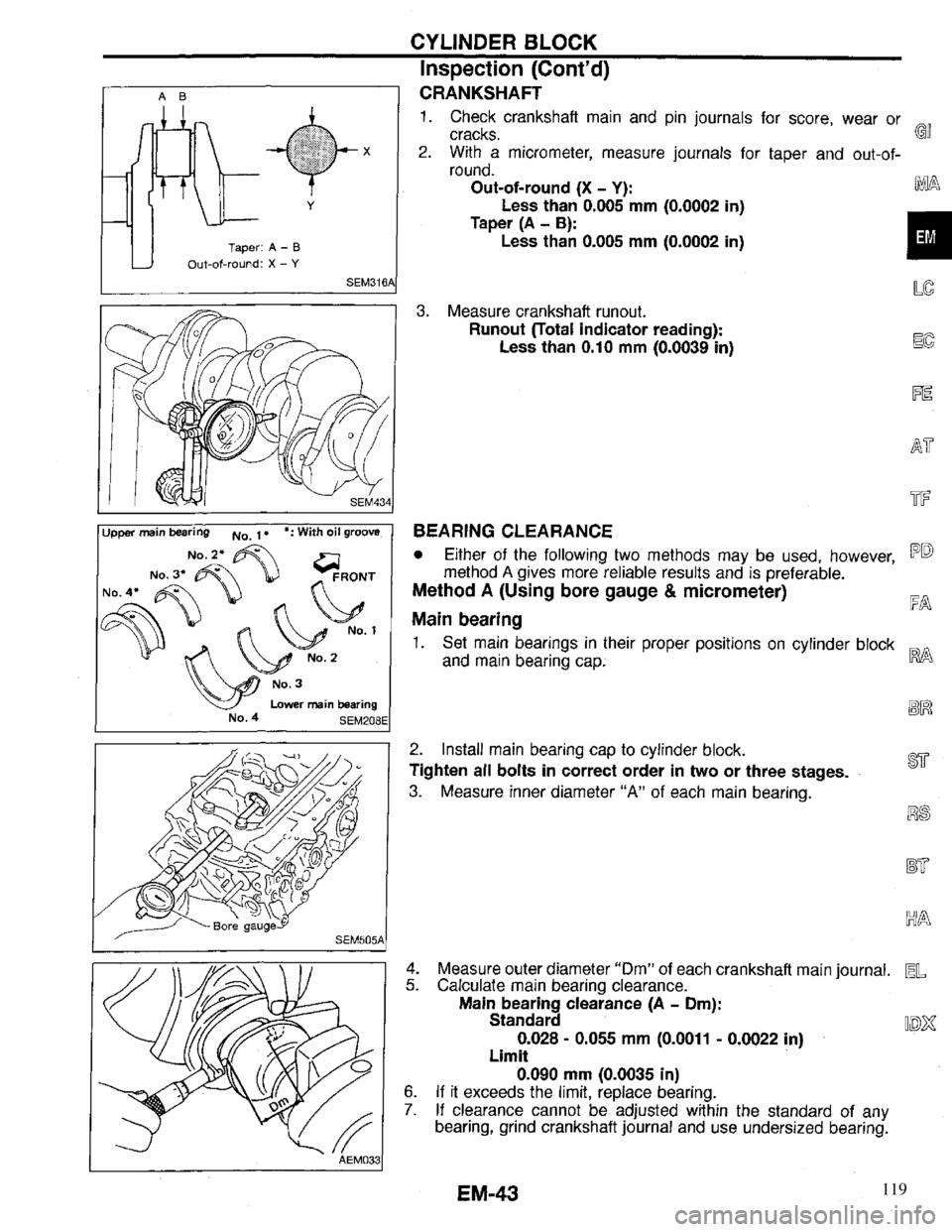 INFINITI QX4 1997  Factory Service Manual 119 