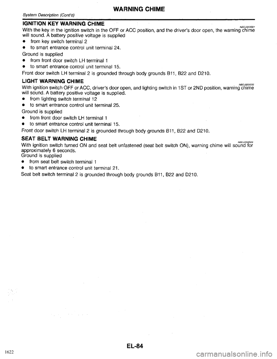 INFINITI QX4 1998 Factory Service Manual 1622 INFINITI QX4 1998 Factory Service Manual 1622