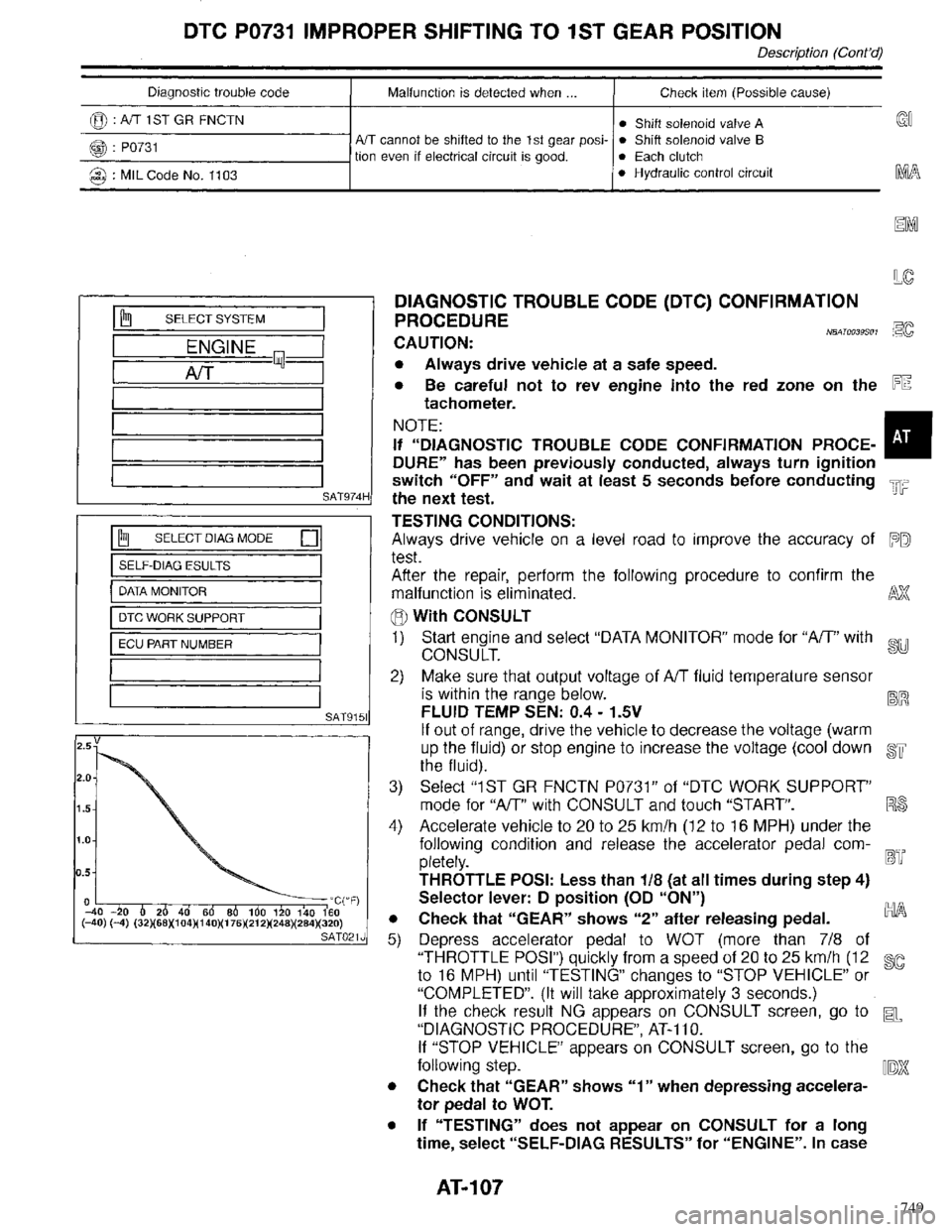 INFINITI QX4 1998  Factory Service Manual 749 