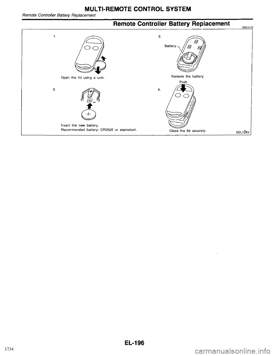 INFINITI QX4 1998  Factory Service Manual 1734 