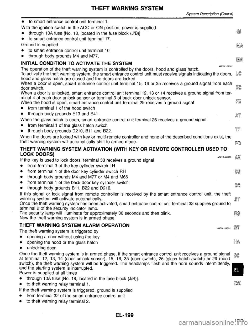 INFINITI QX4 1998  Factory Service Manual 1737 