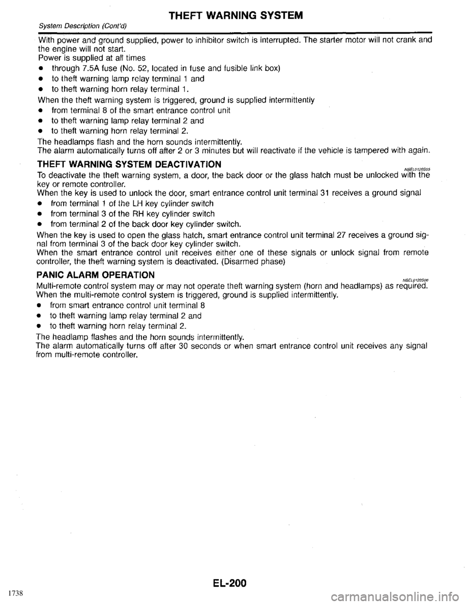 INFINITI QX4 1998  Factory Service Manual 1738 