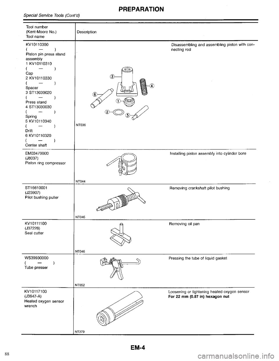 INFINITI QX4 1998 Factory Service Manual 88 INFINITI QX4 1998 Factory Service Manual 88