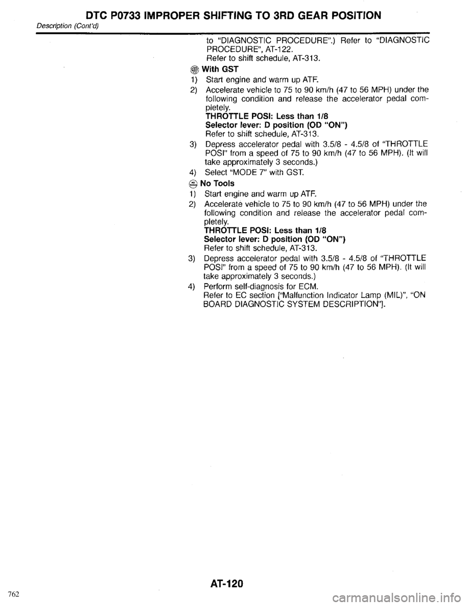 INFINITI QX4 1998 Factory Service Manual 762 INFINITI QX4 1998 Factory Service Manual 762