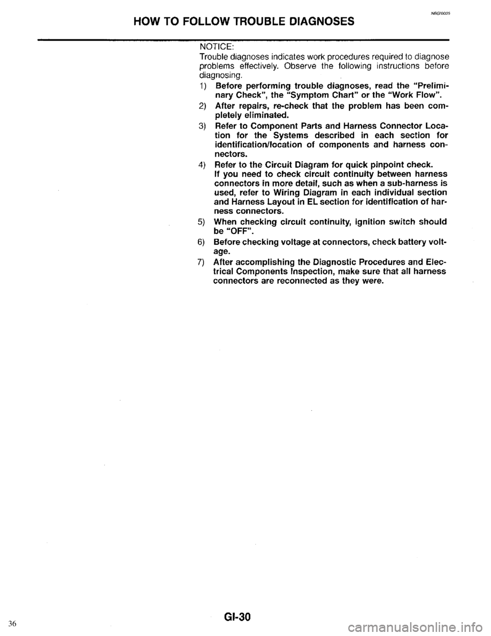 INFINITI QX4 1998 Factory Service Manual 36 INFINITI QX4 1998 Factory Service Manual 36