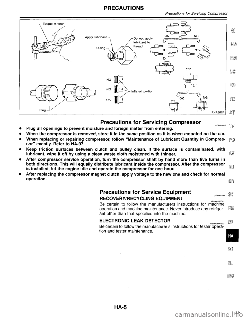 INFINITI QX4 1998 Factory Service Manual 1419 INFINITI QX4 1998 Factory Service Manual 1419
