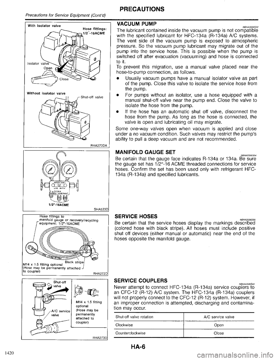INFINITI QX4 1998 Factory Service Manual 1420 INFINITI QX4 1998 Factory Service Manual 1420