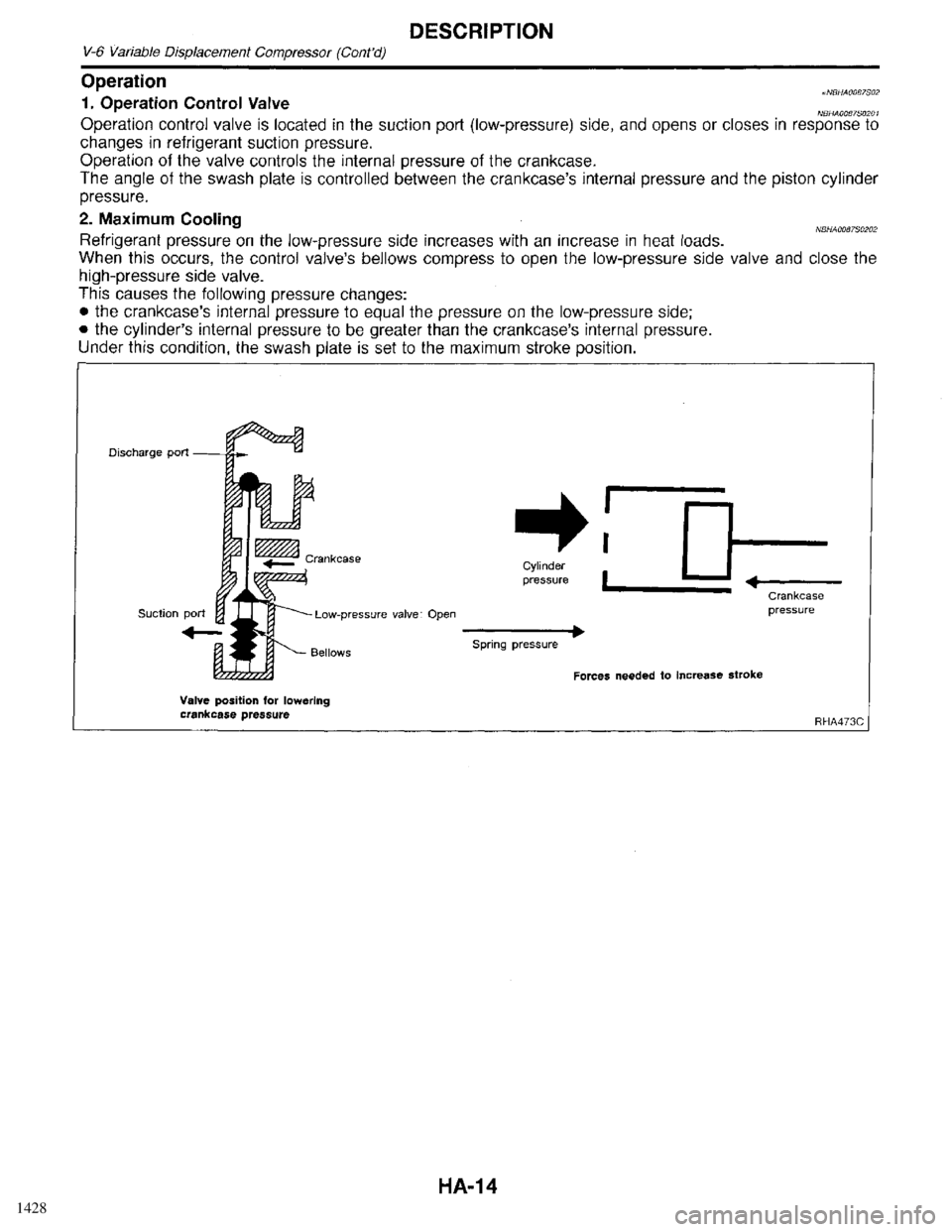 INFINITI QX4 1998  Factory Service Manual 1428 