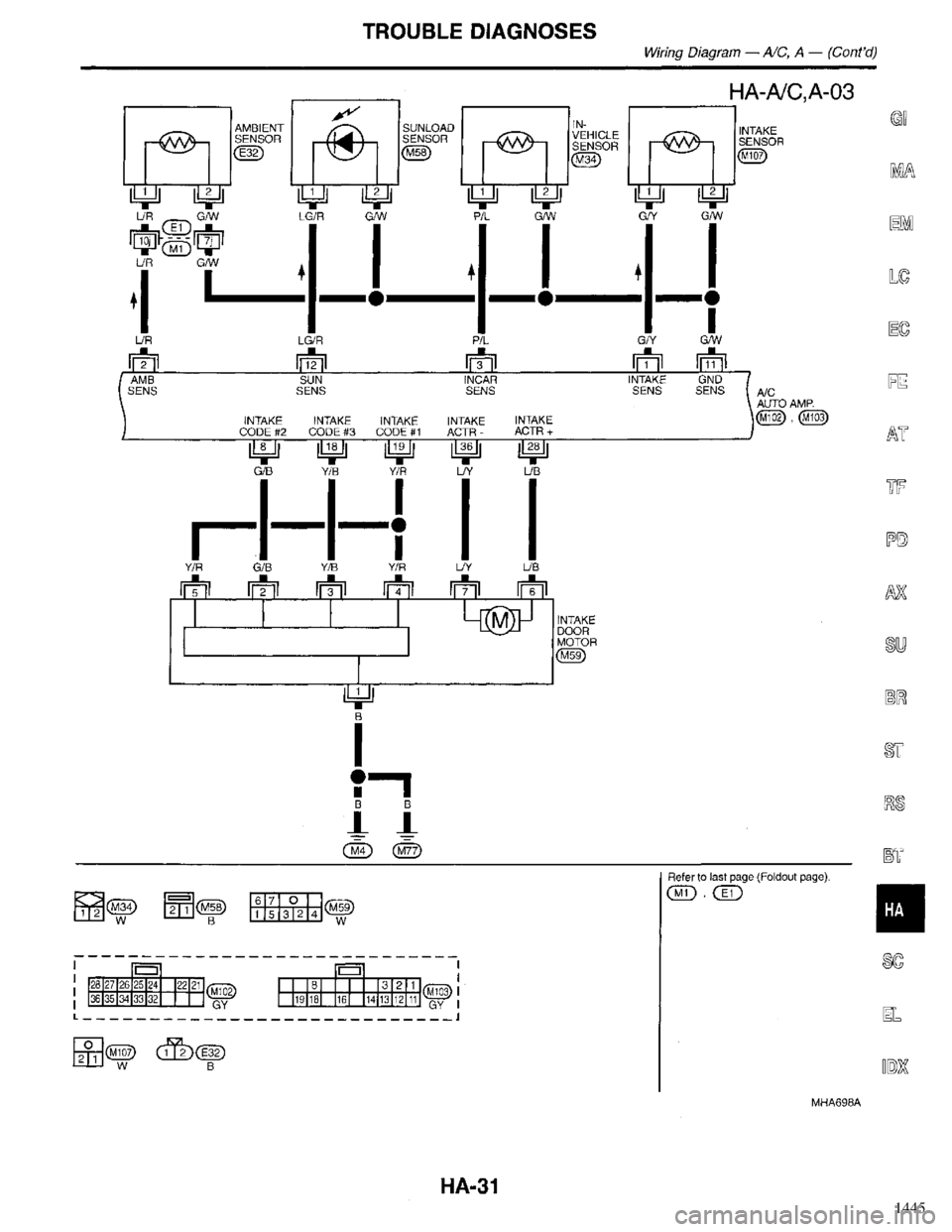 INFINITI QX4 1998  Factory Service Manual 1445 