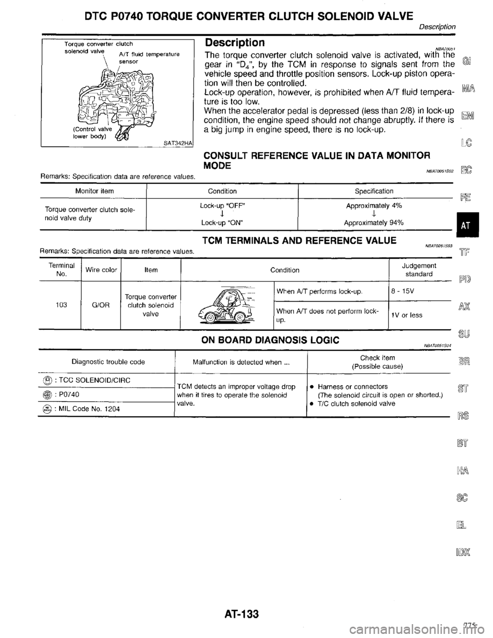 INFINITI QX4 1998  Factory Service Manual 775 