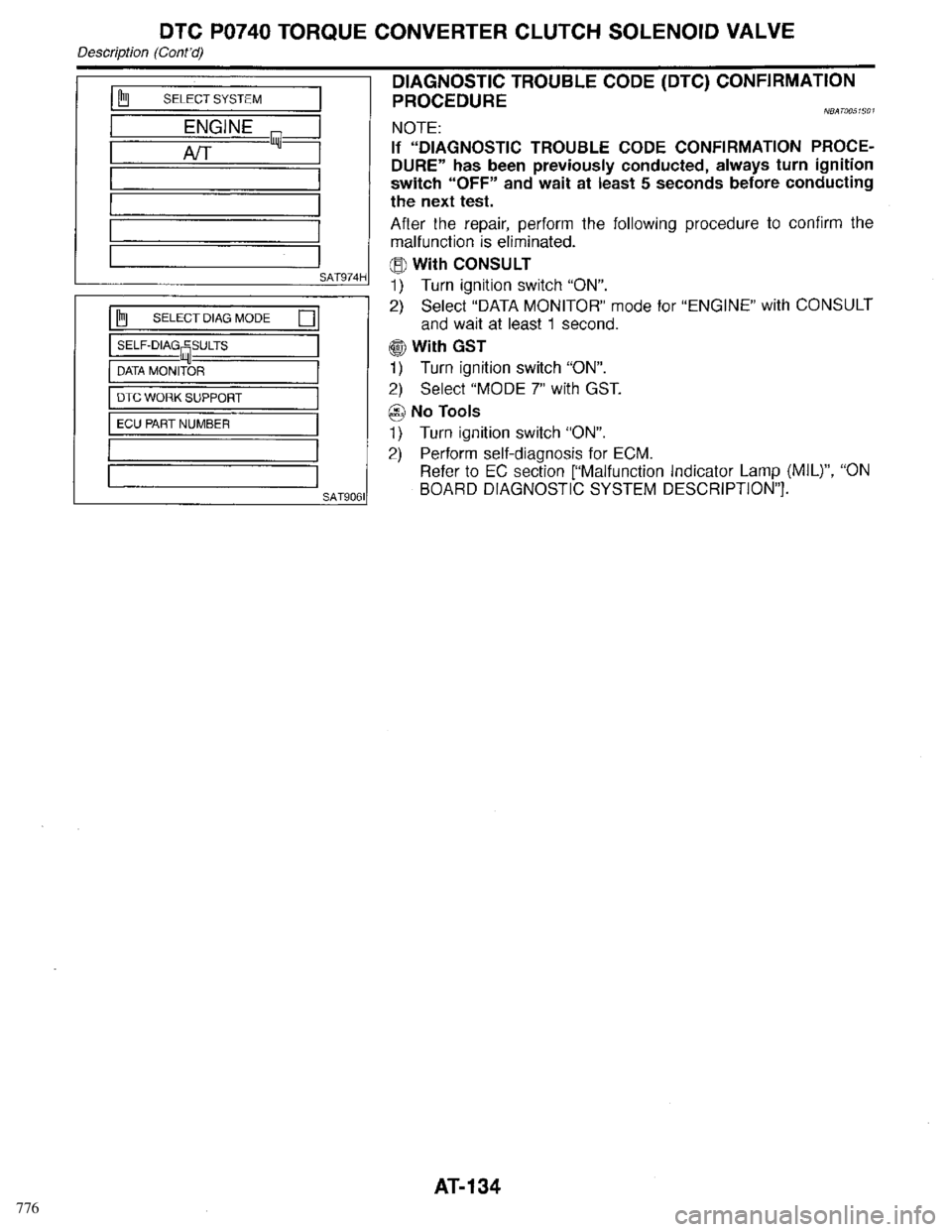 INFINITI QX4 1998  Factory Service Manual 776 