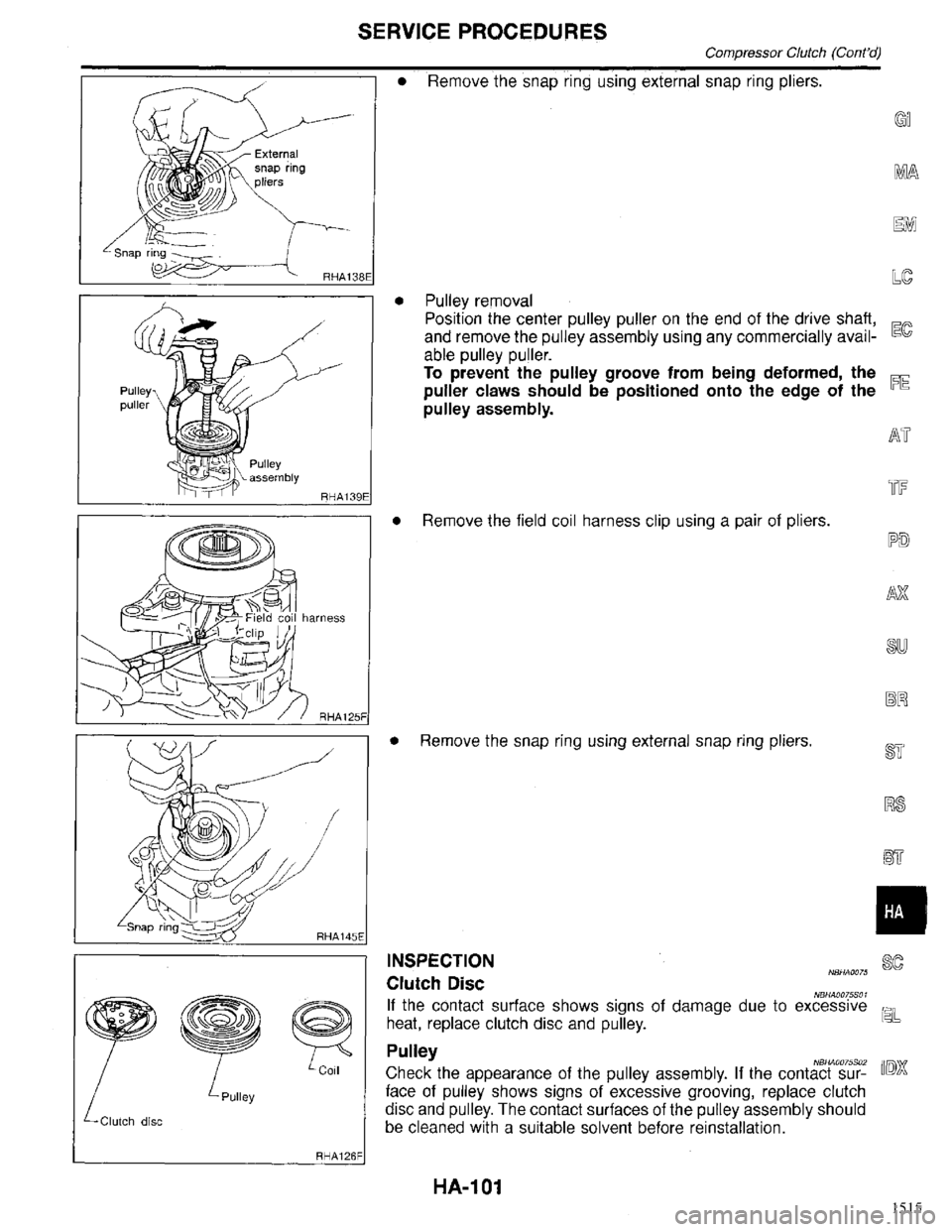INFINITI QX4 1998 Factory Service Manual 1515 INFINITI QX4 1998 Factory Service Manual 1515