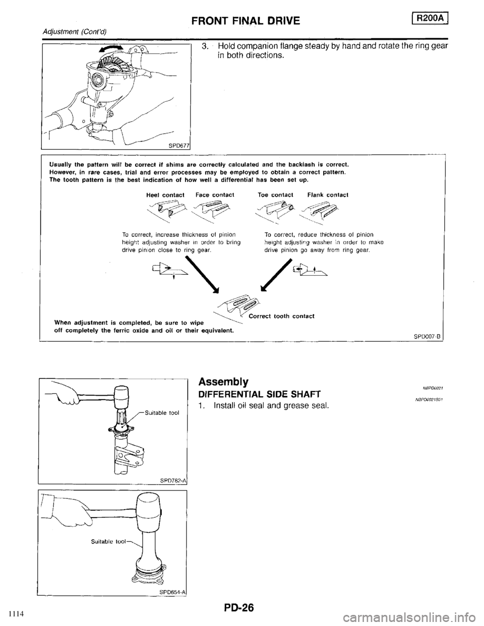 INFINITI QX4 1998 Factory Service Manual 1114 INFINITI QX4 1998 Factory Service Manual 1114