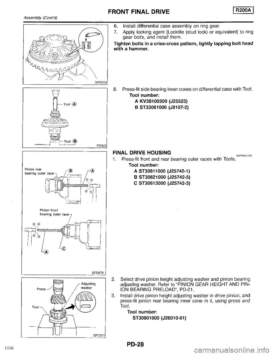 INFINITI QX4 1998 Factory Service Manual 1116 INFINITI QX4 1998 Factory Service Manual 1116