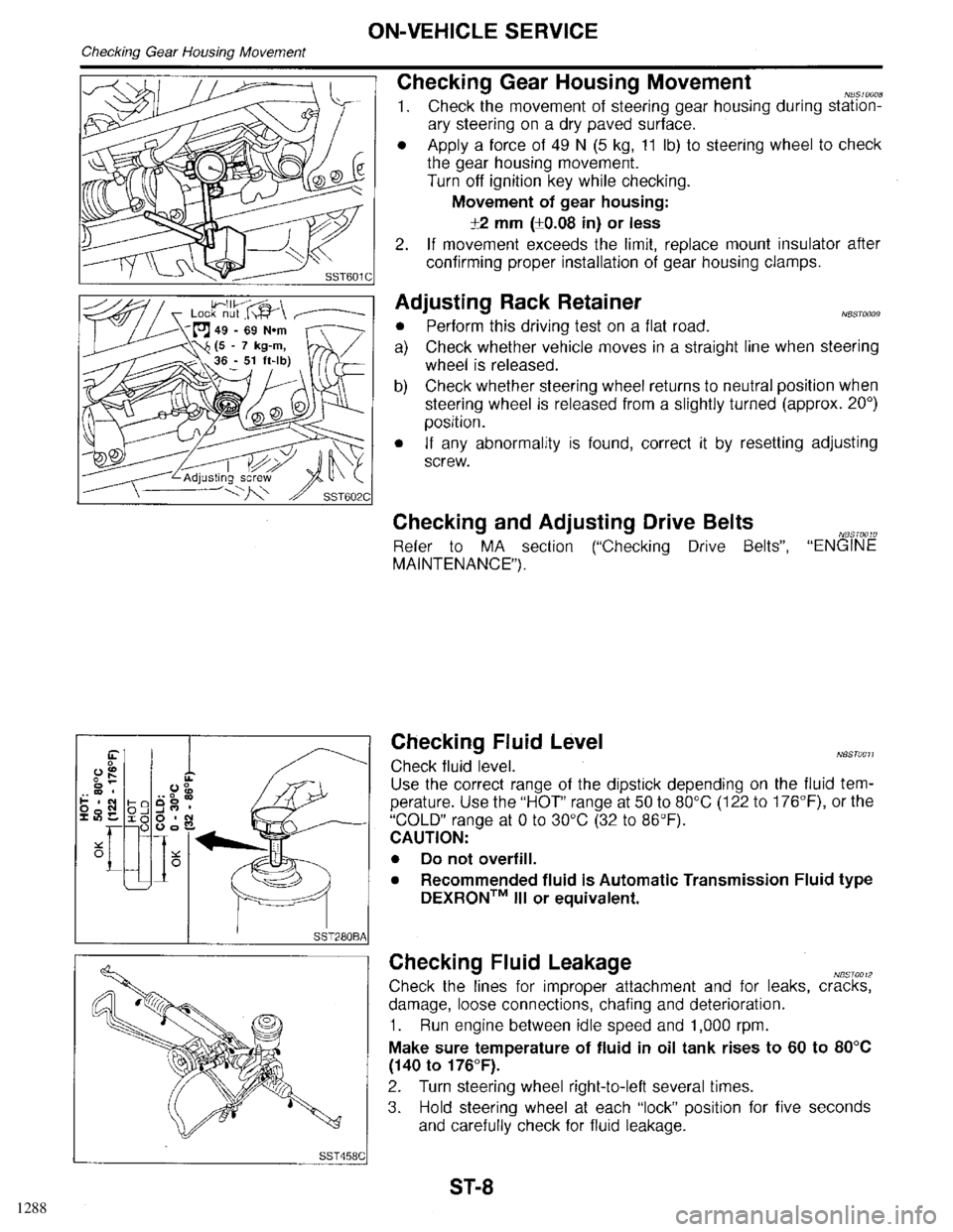 INFINITI QX4 1998 Factory Service Manual 1288 INFINITI QX4 1998 Factory Service Manual 1288